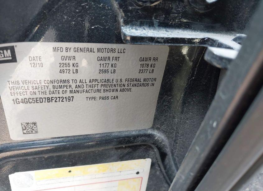 Photo 9 of 2011 Buick Lacrosse CXL (VIN 1G4GC5ED7BF272197)