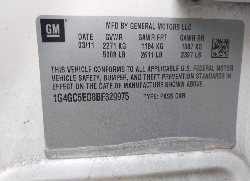 Photo 9 of 2011 Buick Lacrosse CXL (VIN 1G4GC5ED8BF329975)