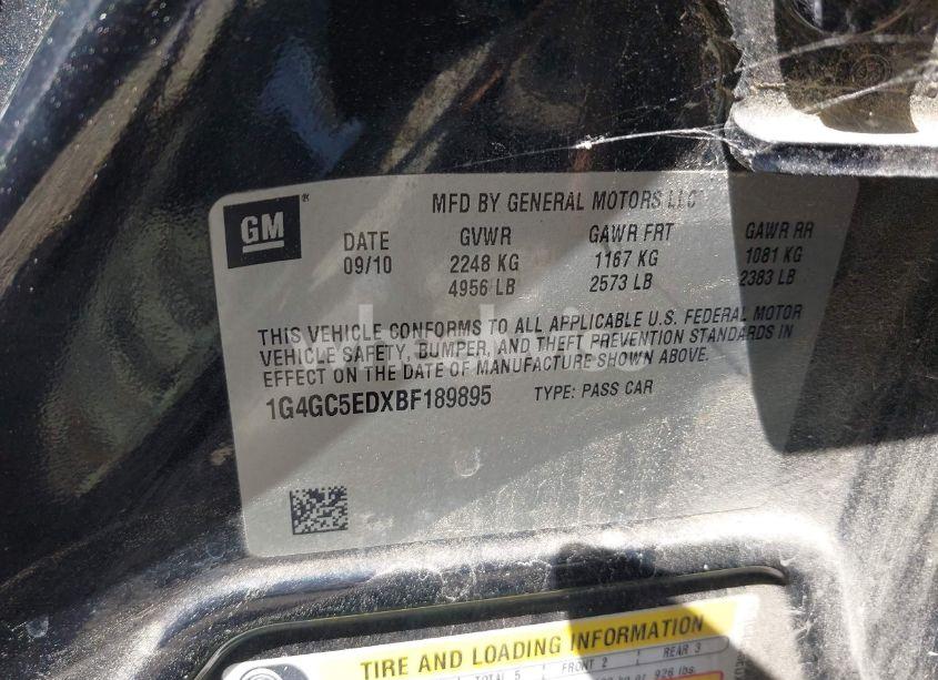 Photo 9 of 2011 Buick Lacrosse CXL (VIN 1G4GC5EDXBF189895)