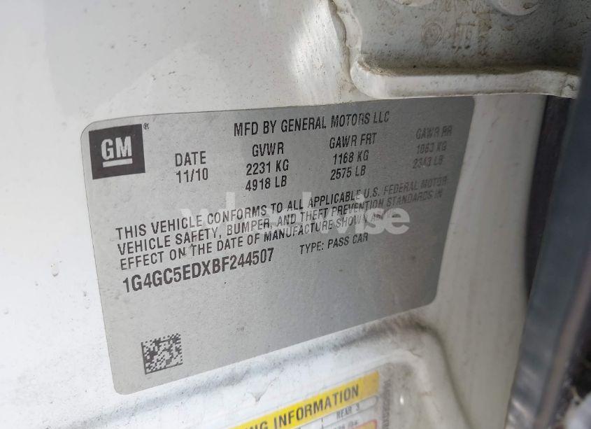 Photo 9 of 2011 Buick Lacrosse CXL (VIN 1G4GC5EDXBF244507)