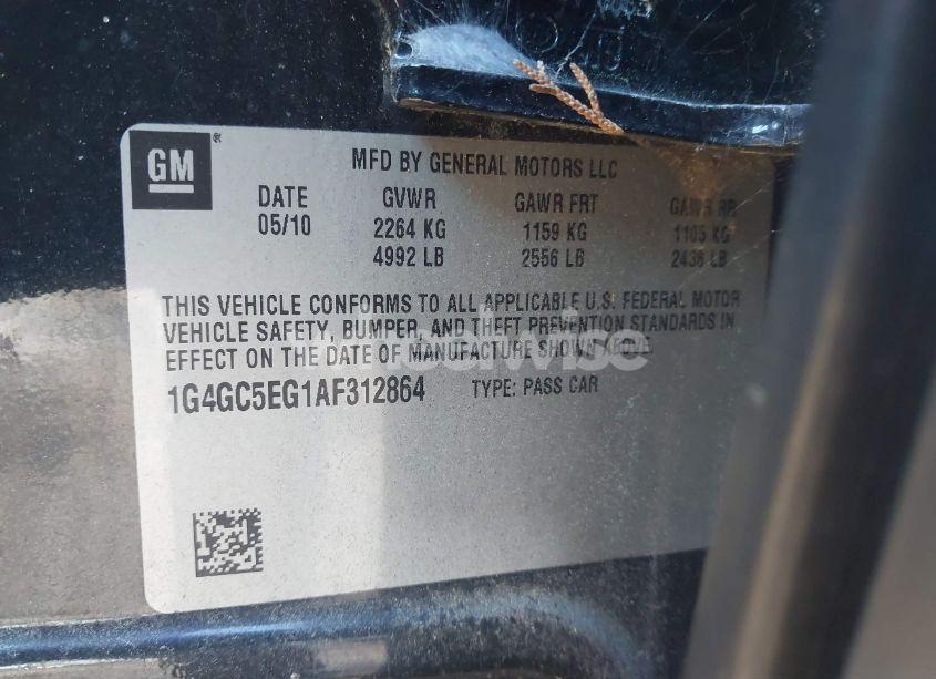 Photo 9 of 2010 Buick Lacrosse CXL (VIN 1G4GC5EG1AF312864)