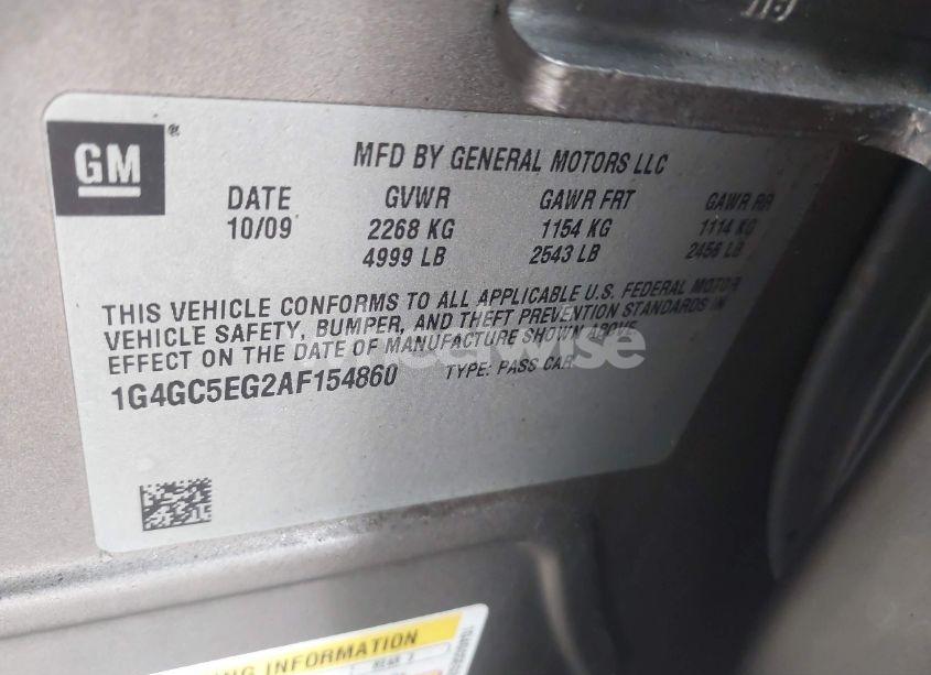 Photo 9 of 2010 Buick Lacrosse CXL (VIN 1G4GC5EG2AF154860)