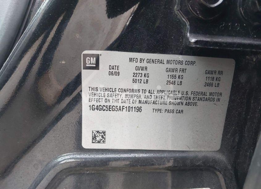 Photo 9 of 2010 Buick Lacrosse CXL (VIN 1G4GC5EG5AF101196)