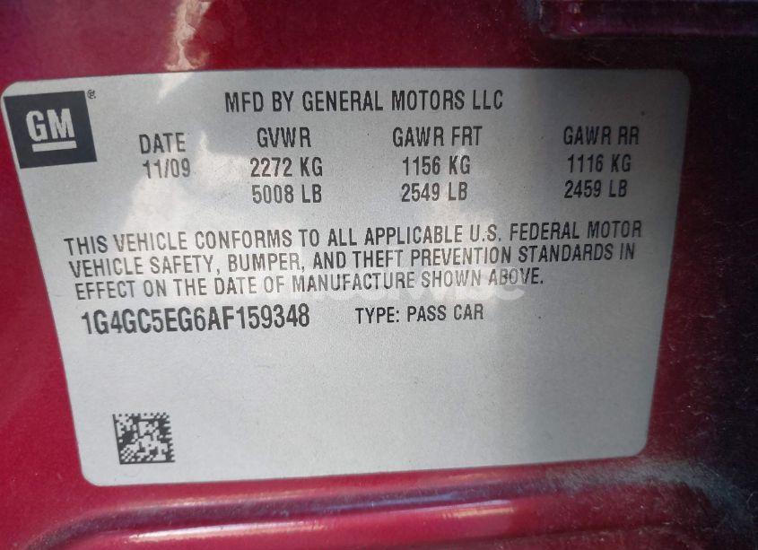Photo 9 of 2010 Buick Lacrosse CXL (VIN 1G4GC5EG6AF159348)