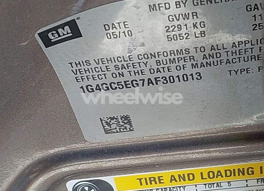 Photo 9 of 2010 Buick Lacrosse CXL (VIN 1G4GC5EG7AF301013)