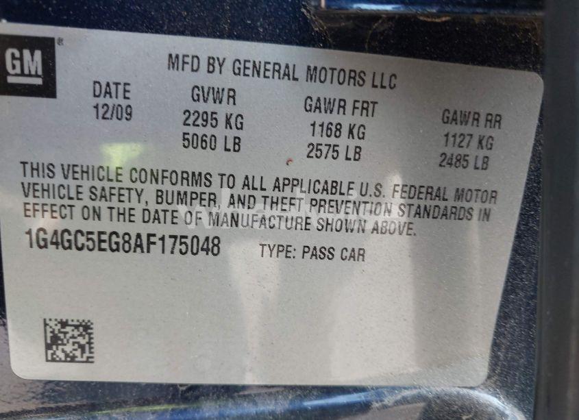 Photo 9 of 2010 Buick Lacrosse CXL (VIN 1G4GC5EG8AF175048)