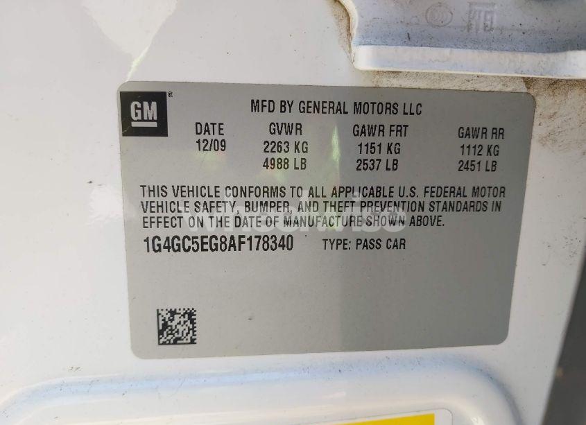 Photo 9 of 2010 Buick Lacrosse CXL (VIN 1G4GC5EG8AF178340)