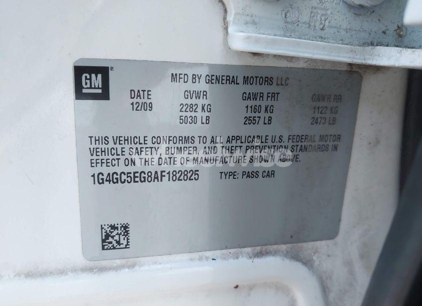 Photo 9 of 2010 Buick Lacrosse CXL (VIN 1G4GC5EG8AF182825)