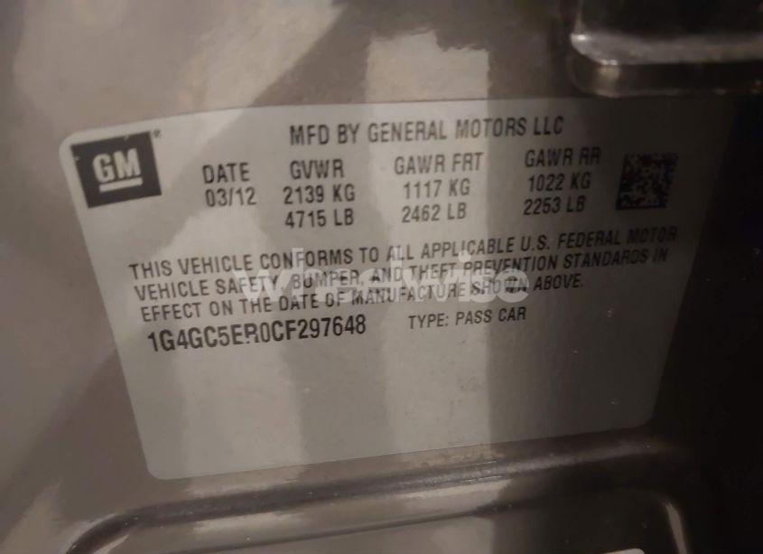 Photo 9 of 2012 Buick Lacrosse LEATHER GROUP (VIN 1G4GC5ER0CF297648)