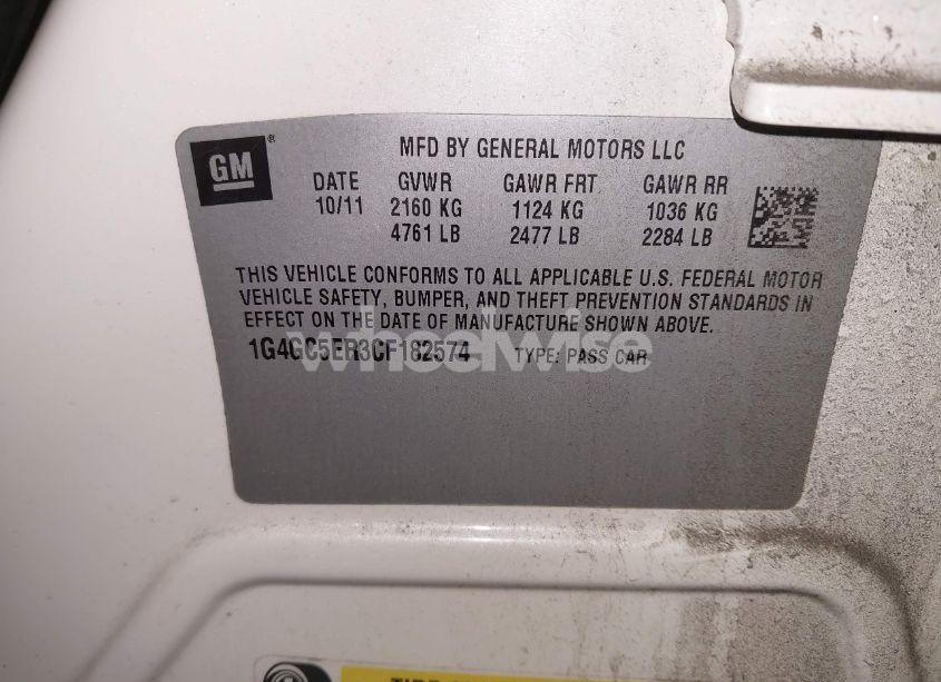 Photo 9 of 2012 Buick Lacrosse LEATHER GROUP (VIN 1G4GC5ER3CF182574)