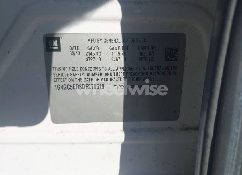 Photo 9 of 2013 Buick Lacrosse LEATHER GROUP (VIN 1G4GC5ER3DF273619)