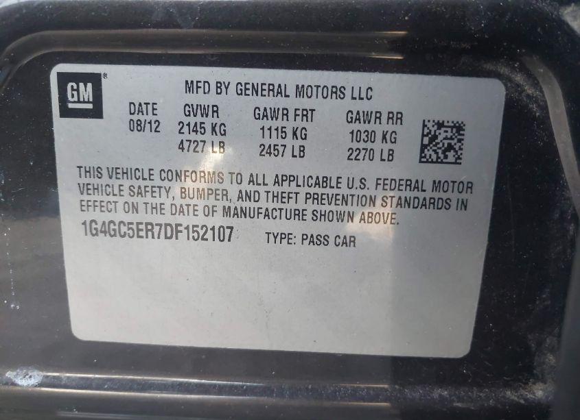 Photo 9 of 2013 Buick Lacrosse LEATHER GROUP (VIN 1G4GC5ER7DF152107)