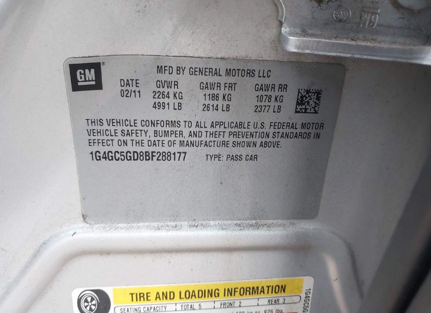 Photo 9 of 2011 Buick Lacrosse CXL (VIN 1G4GC5GD8BF288177)