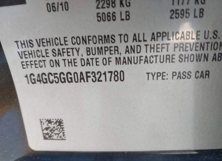 Photo 9 of 2010 Buick Lacrosse CXL (VIN 1G4GC5GG0AF321780)