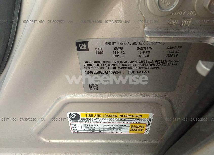 Photo 9 of 2010 Buick Lacrosse CXL (VIN 1G4GC5GG3AF139264)