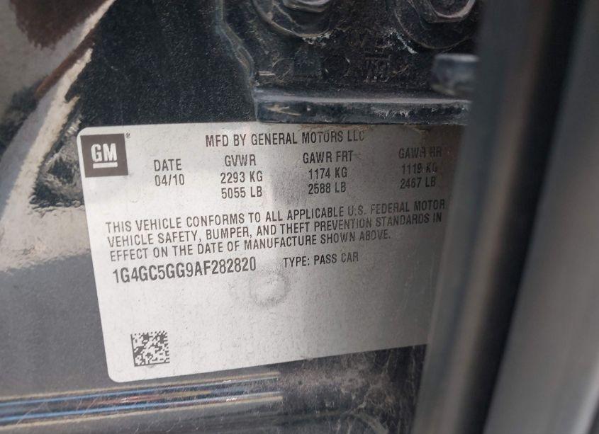 Photo 9 of 2010 Buick Lacrosse CXL (VIN 1G4GC5GG9AF282820)