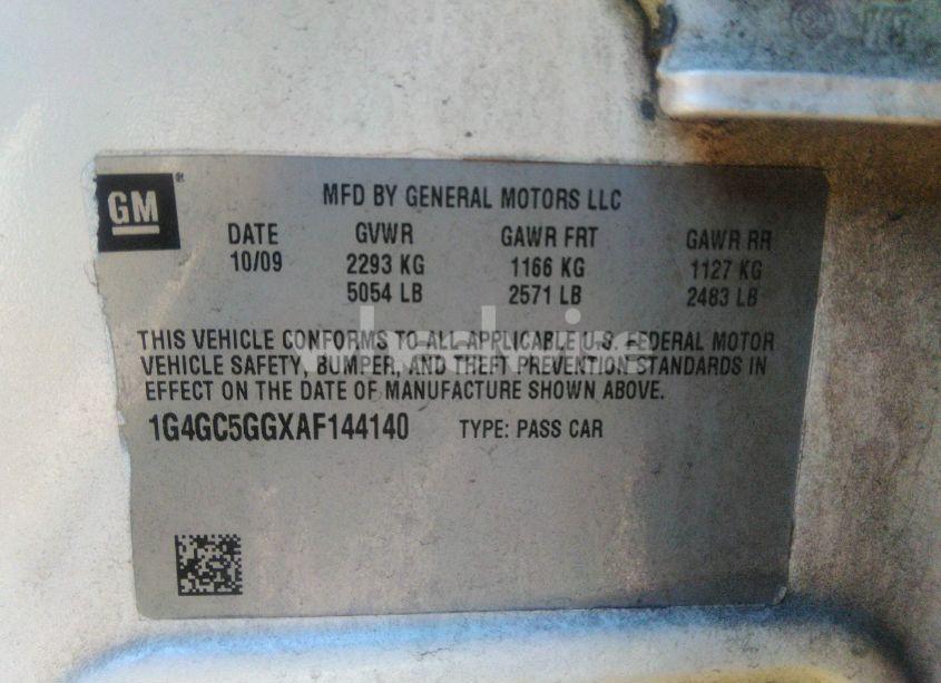 Photo 9 of 2010 Buick Lacrosse CXL (VIN 1G4GC5GGXAF144140)