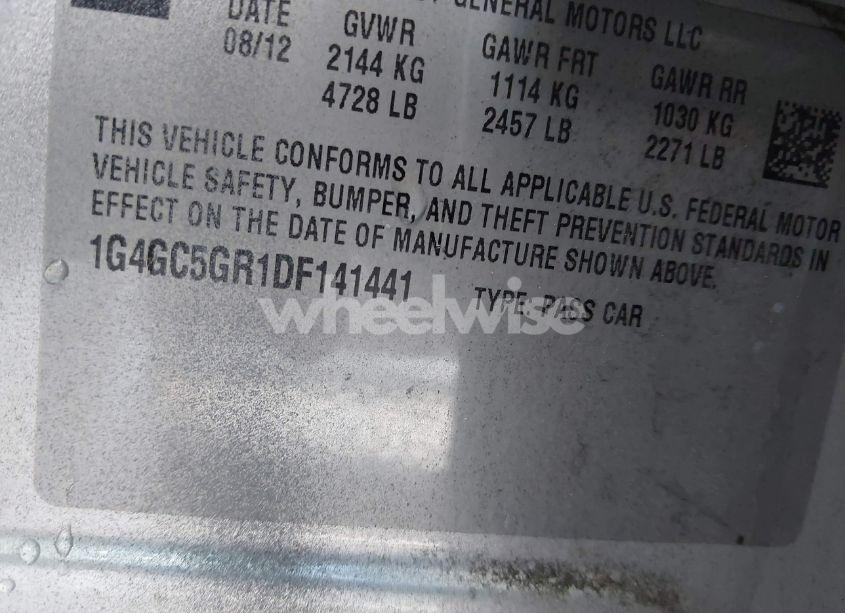 Photo 9 of 2013 Buick Lacrosse LEATHER GROUP (VIN 1G4GC5GR1DF141441)