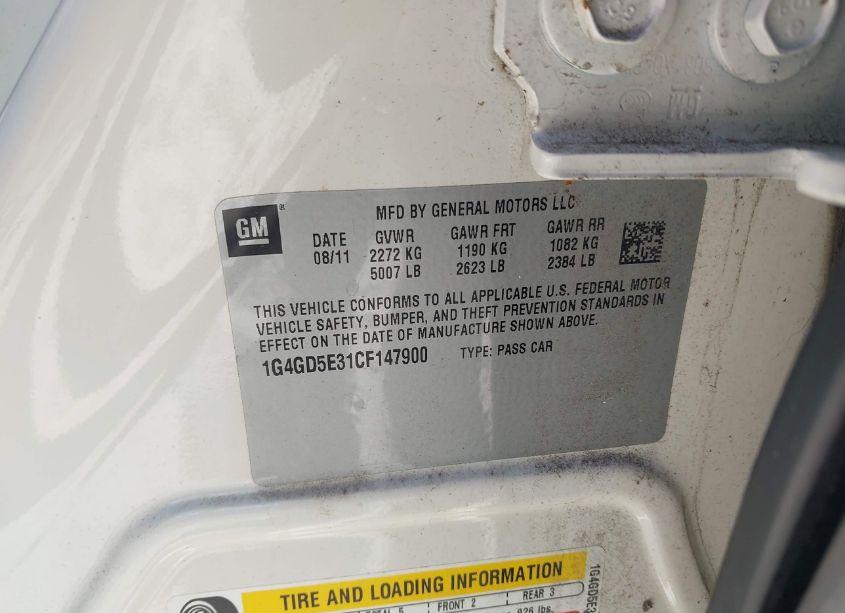 Photo 9 of 2012 Buick Lacrosse PREMIUM 1 GROUP (VIN 1G4GD5E31CF147900)