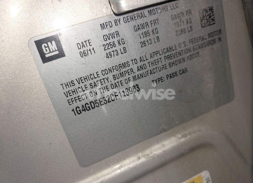 Photo 9 of 2012 Buick Lacrosse PREMIUM 1 GROUP (VIN 1G4GD5E32CF113903)