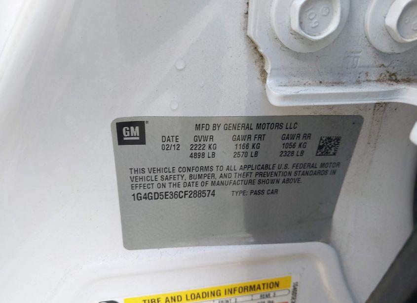 Photo 9 of 2012 Buick Lacrosse PREMIUM 1 GROUP (VIN 1G4GD5E36CF288574)