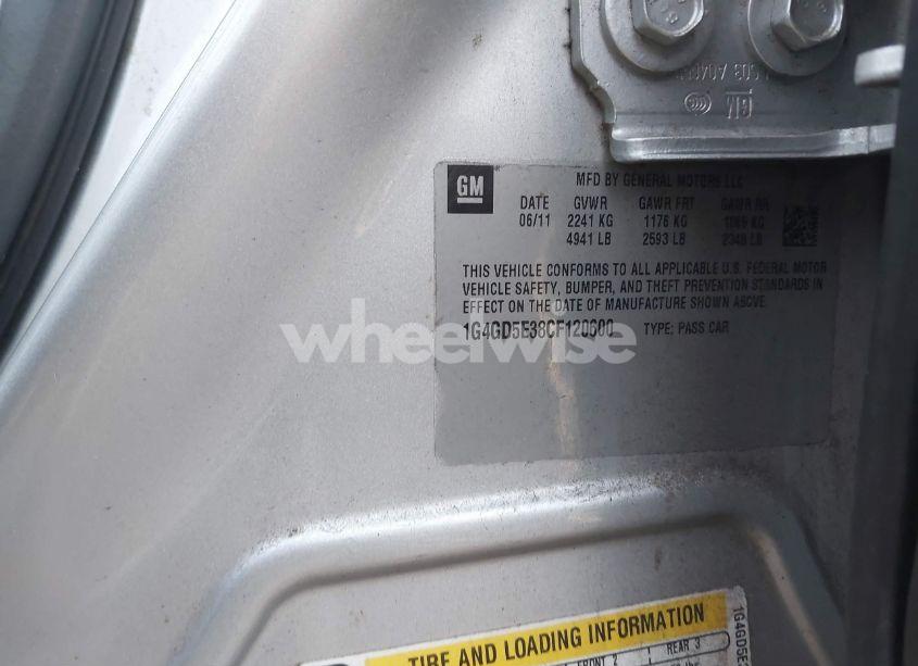 Photo 9 of 2012 Buick Lacrosse PREMIUM 1 GROUP (VIN 1G4GD5E38CF120600)