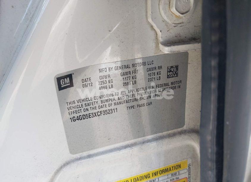 Photo 9 of 2012 Buick Lacrosse PREMIUM 1 GROUP (VIN 1G4GD5E3XCF352311)