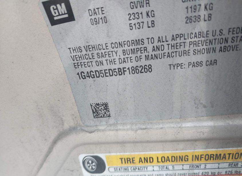 Photo 9 of 2011 Buick Lacrosse CXL (VIN 1G4GD5ED5BF186268)