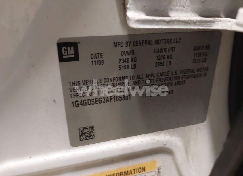 Photo 9 of 2010 Buick Lacrosse CXL (VIN 1G4GD5EG3AF165301)