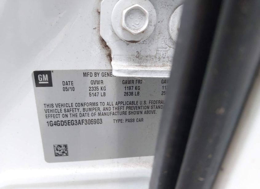 Photo 9 of 2010 Buick Lacrosse CXL (VIN 1G4GD5EG3AF306903)