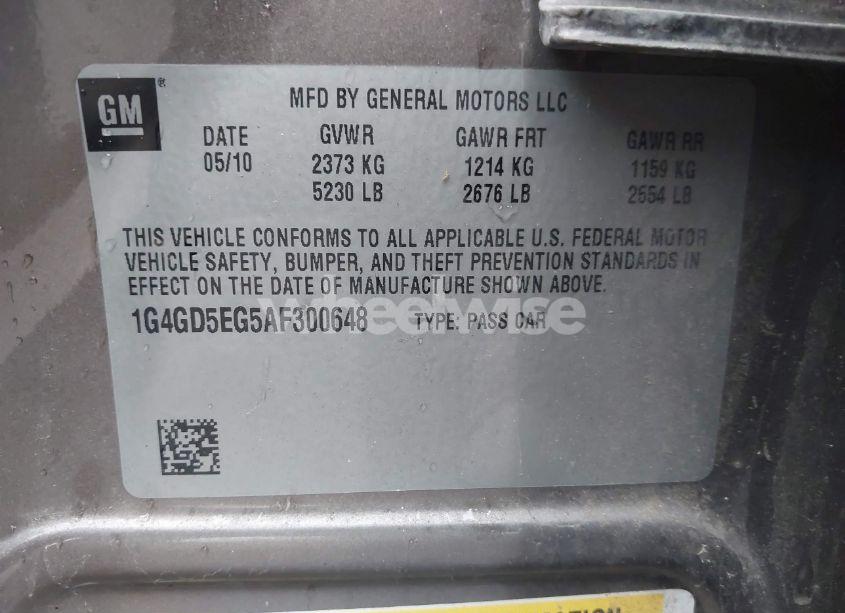 Photo 9 of 2010 Buick Lacrosse CXL (VIN 1G4GD5EG5AF300648)