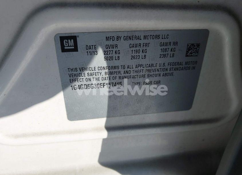 Photo 9 of 2014 Buick Lacrosse PREMIUM I GROUP (VIN 1G4GD5G30EF157415)