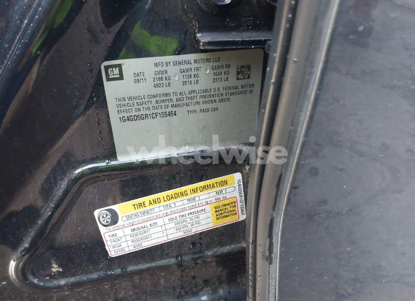 Photo 9 of 2012 Buick Lacrosse PREMIUM 1 GROUP (VIN 1G4GD5GR1CF155464)