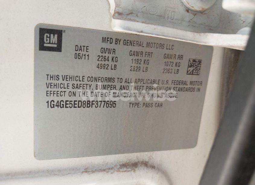 Photo 9 of 2011 Buick Lacrosse CXS (VIN 1G4GE5ED8BF377695)