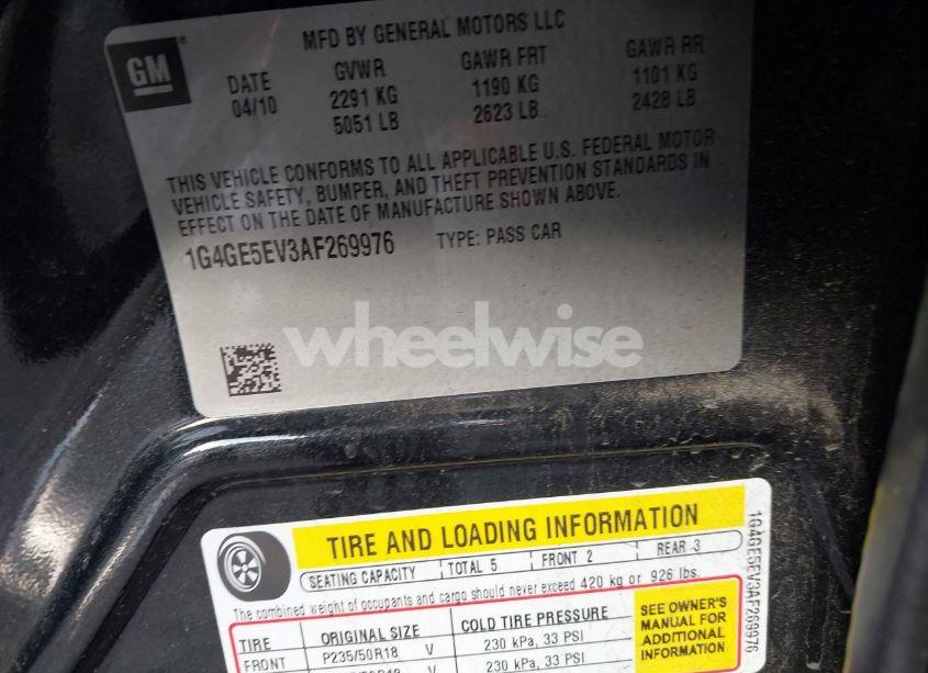 Photo 9 of 2010 Buick Lacrosse CXS (VIN 1G4GE5EV3AF269976)