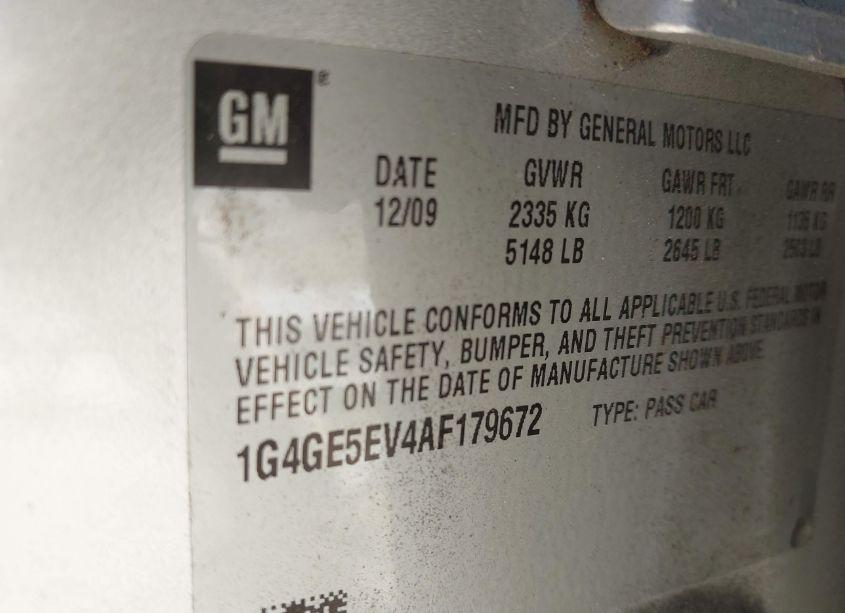 Photo 9 of 2010 Buick Lacrosse CXS (VIN 1G4GE5EV4AF179672)