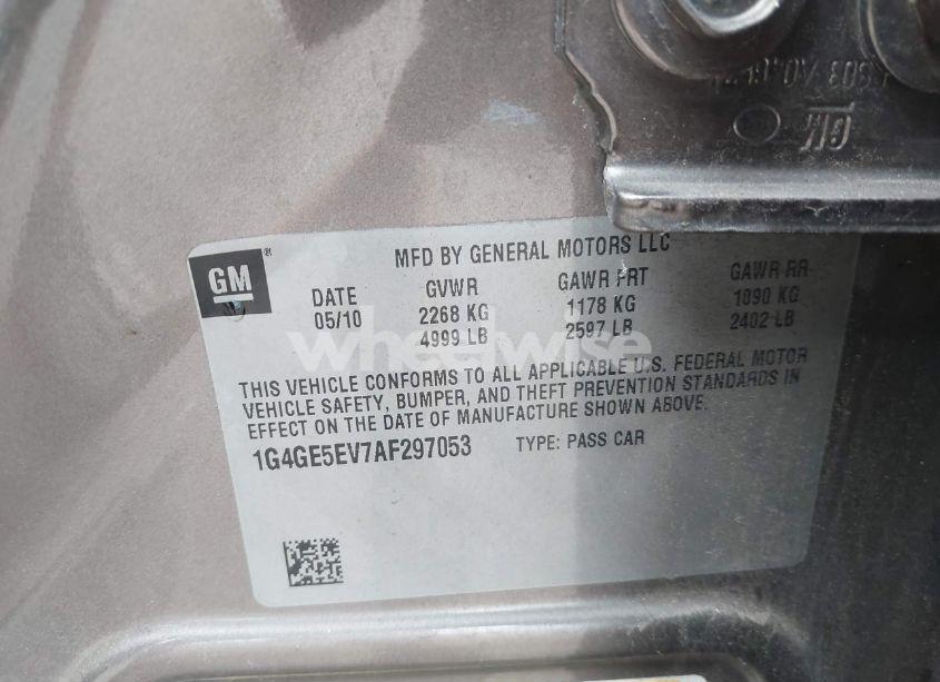 Photo 9 of 2010 Buick Lacrosse CXS (VIN 1G4GE5EV7AF297053)