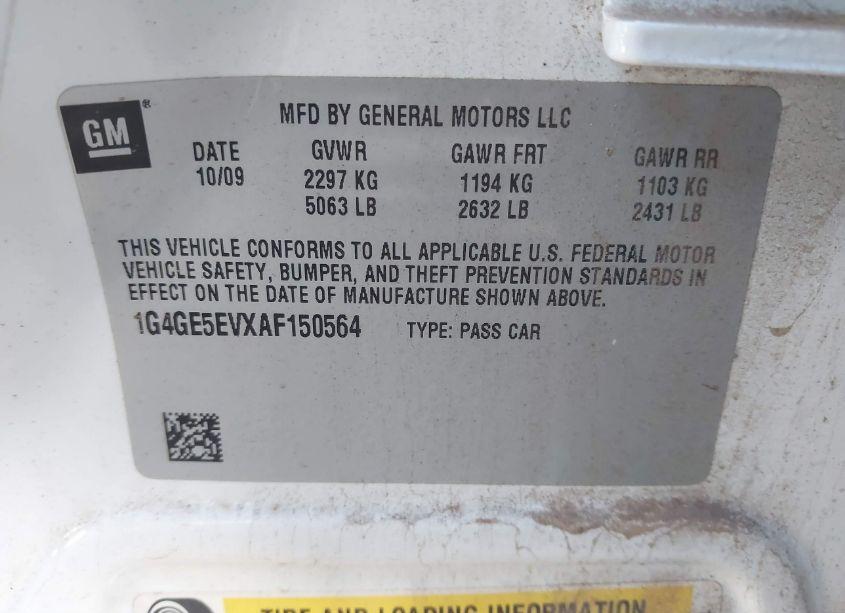 Photo 9 of 2010 Buick Lacrosse CXS (VIN 1G4GE5EVXAF150564)