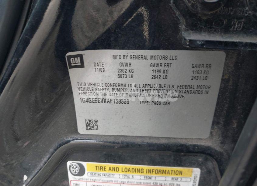 Photo 9 of 2010 Buick Lacrosse CXS (VIN 1G4GE5EVXAF158339)