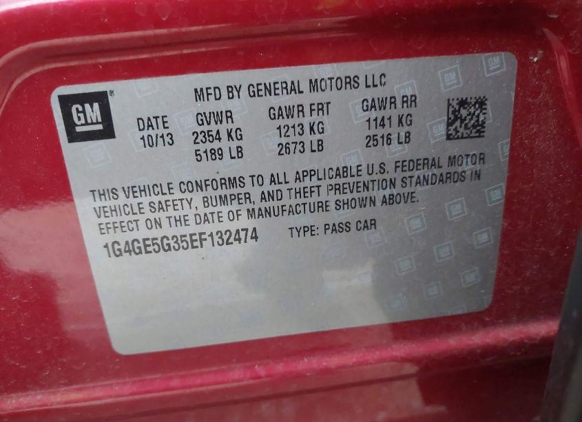 Photo 9 of 2014 Buick Lacrosse PREMIUM I GROUP (VIN 1G4GE5G35EF132474)