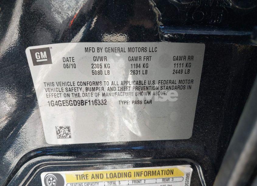 Photo 9 of 2011 Buick Lacrosse CXS (VIN 1G4GE5GD9BF116332)