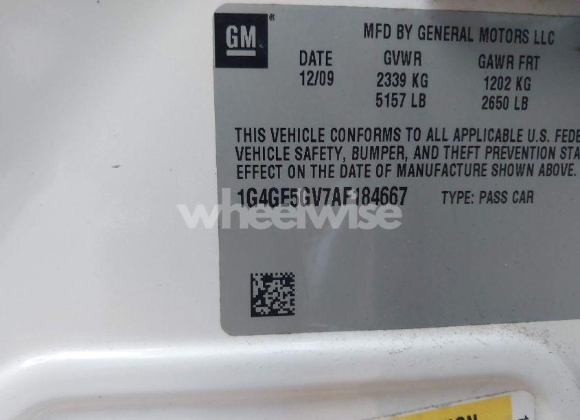 Photo 9 of 2010 Buick Lacrosse CXS (VIN 1G4GE5GV7AF184667)