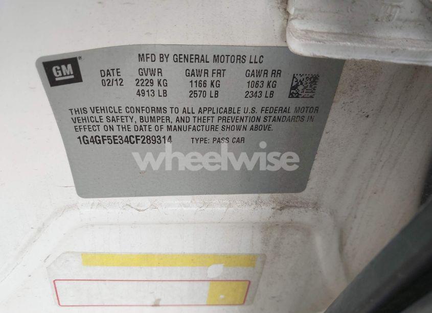 Photo 9 of 2012 Buick Lacrosse PREMIUM 2 GROUP (VIN 1G4GF5E34CF289314)