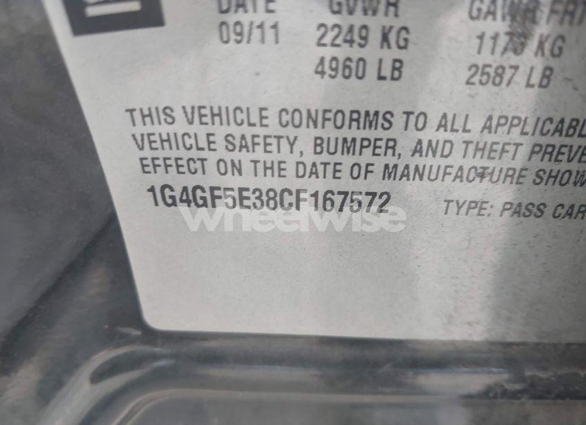 Photo 9 of 2012 Buick Lacrosse PREMIUM 2 GROUP (VIN 1G4GF5E38CF167572)