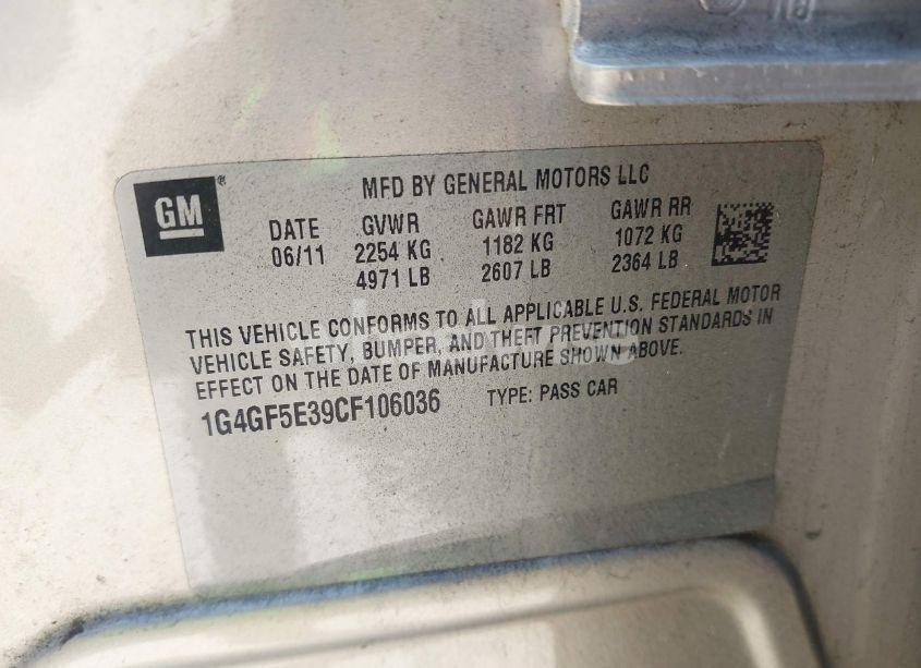 Photo 9 of 2012 Buick Lacrosse PREMIUM 2 GROUP (VIN 1G4GF5E39CF106036)