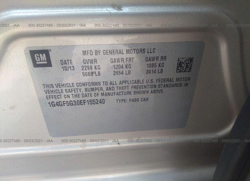 Photo 9 of 2014 Buick Lacrosse PREMIUM II GROUP (VIN 1G4GF5G30EF155240)