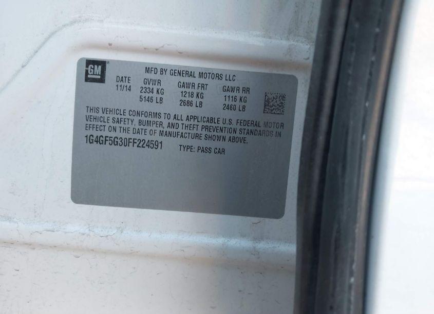 Photo 9 of 2015 Buick Lacrosse PREMIUM II (VIN 1G4GF5G30FF224591)