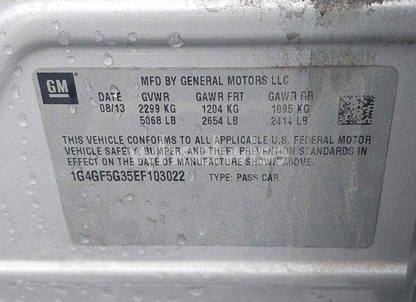 Photo 9 of 2014 Buick Lacrosse PREMIUM II GROUP (VIN 1G4GF5G35EF103022)