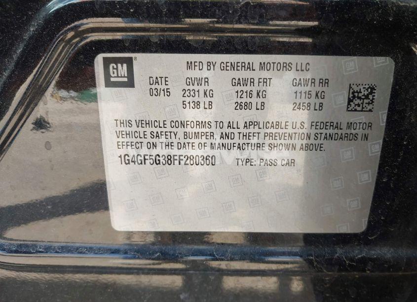 Photo 9 of 2015 Buick Lacrosse PREMIUM II (VIN 1G4GF5G38FF280360)