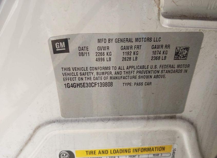 Photo 9 of 2012 Buick Lacrosse PREMIUM 3 GROUP (VIN 1G4GH5E30CF139808)